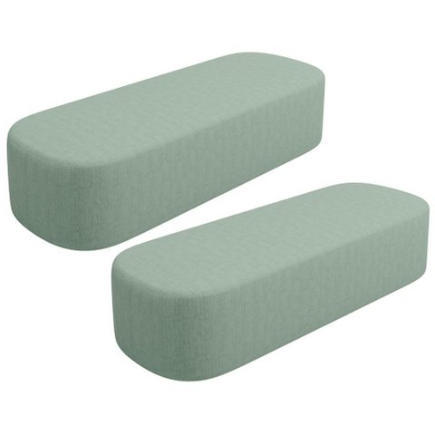 Kit 02 Puffsdecorativo Orgânico para Living Quarto 160cm Doha W01 Linho Verde Menta - Lyam Decor
