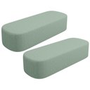 Ver imagem 1 de Kit 02 Puffsdecorativo Orgânico para Living Quarto 160cm Doha W01 Linho Verde Menta - Lyam Decor