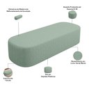 Ver imagem 4 de Kit 02 Puffsdecorativo Orgânico para Living Quarto 160cm Doha W01 Linho Verde Menta - Lyam Decor