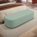 Ver imagem 3 de Kit 02 Puffsdecorativo Orgânico para Living Quarto 160cm Doha W01 Linho Verde Menta - Lyam Decor