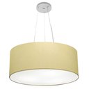 Ver imagem 1 de Lustre Pendente Cilíndrico Vivare Md-4047 Cúpula em Tecido 50x21cm - Bivolt - Algodão Crú - Bivolt