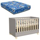 Ver imagem 1 de Berço Americano Rope Cinza Natural e Colchão Phisical – Matic