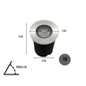 Kit 3 Balizadores Spot Led Smd em Pvc de 1w Luz Branco Frio ou Quente de Embutir em Piso Chão Solo G - 2