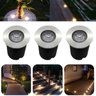 Kit 3 Balizadores Spot Led Smd em Pvc de 1w Luz Branco Frio ou Quente de Embutir em Piso Chão Solo G - 1