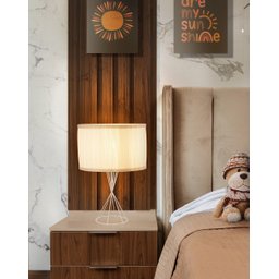 Abajur Luminária De Quarto Infantil AzulRosa:Palha - 4