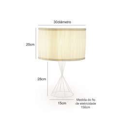 Abajur Luminária De Quarto Infantil AzulRosa:Palha - 3