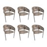 Kit 6 Cadeiras Gourmet Corda Náutica Nude Base Aluminio Rami Sol Linha Plus - 1