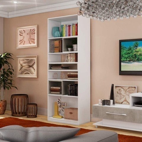 Estante de Livros 73CMX200CM Multiuso Branco