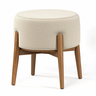 Puff Dual Assento em Linho Premium Palha com Pés Sofisticação e Conforto:palha - 3