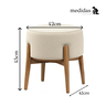Puff Dual Assento em Linho Premium Palha com Pés Sofisticação e Conforto:palha - 6