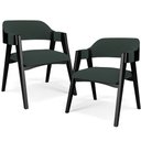 Ver imagem 1 de Kit 2 Cadeiras Sala de Jantar Estar Living Estofada Suran L02 Preto Suede Verde Musgo - Lyam Decor