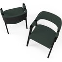Ver imagem 6 de Kit 2 Cadeiras Sala de Jantar Estar Living Estofada Suran L02 Preto Suede Verde Musgo - Lyam Decor