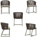 Ver imagem 5 de Mesa com 6 Cadeiras de Jantar Roma 120cm e Noronha em Alumínio Fendi Corda Náutica Estofado 7 Trama