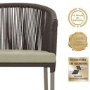 Ver imagem 3 de Mesa com 6 Cadeiras de Jantar Roma 120cm e Noronha em Alumínio Fendi Corda Náutica Estofado 7 Trama