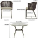 Ver imagem 2 de Mesa com 6 Cadeiras de Jantar Roma 120cm e Noronha em Alumínio Fendi Corda Náutica Estofado 7 Trama