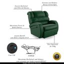 Ver imagem 4 de Poltrona do Papai Sala de Cinema Reclinável Kylie Power Elétrica USB PU Verde Musgo G23 Gran Belo Ky