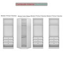 Ver imagem 3 de Guarda-Roupa de Canto Modulado MDF 410cm Safira 7 Portas 9 Gavetas Una Mobília