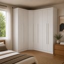 Ver imagem 1 de Guarda-Roupa de Canto Modulado MDF 410cm Safira 7 Portas 9 Gavetas Una Mobília