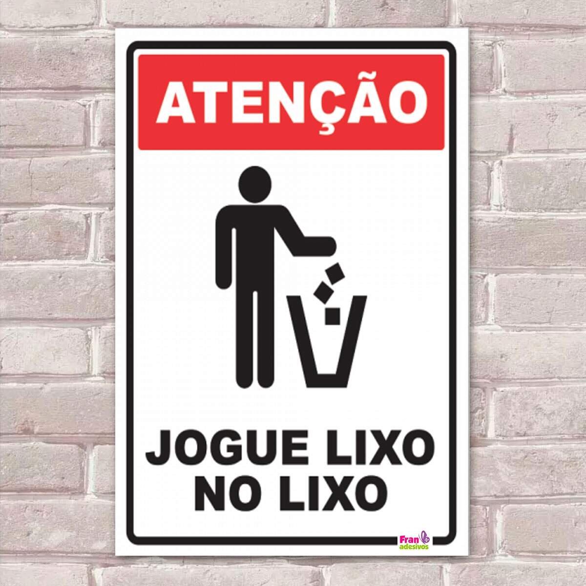 Placa Decorativa Sinalização Lixo no Lixo-30X45Cm | MadeiraMadeira