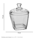 Ver imagem 2 de Potiche Decorativo de Vidro Transparente 11x8x8cm Tampa Enfeite Sala Mesa