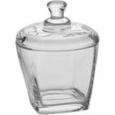 Ver imagem 1 de Potiche Decorativo de Vidro Transparente 11x8x8cm Tampa Enfeite Sala Mesa