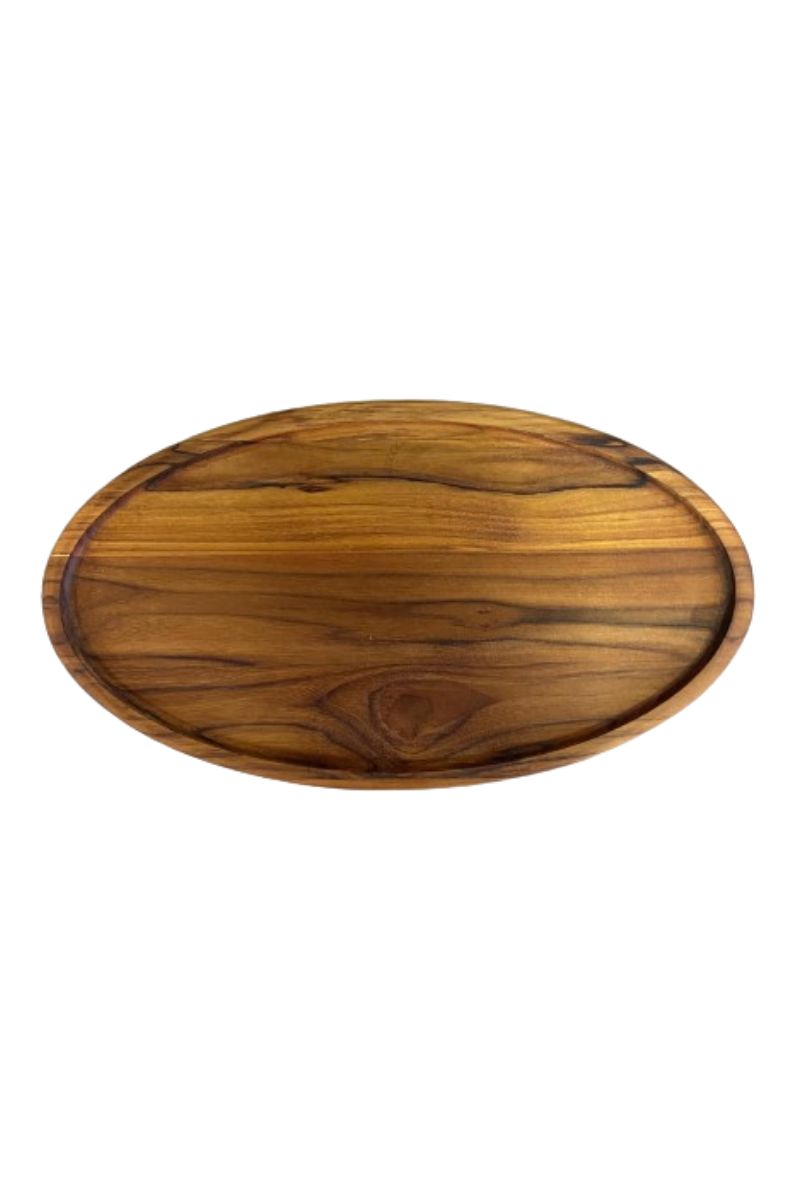 Tábua Saladeira Oval de Servir P – Madeira de Teca 45x25x2cm