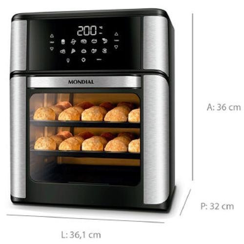 Fritadeira Air Fryer Mondial Oven 12l 2000w Afo12l - 75666- - 2