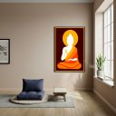 Ver imagem 2 de Quadro Decorativo Buda em Tons Alaranjados - 70x50cm:moldura Preta