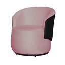 Ver imagem 2 de Poltrona Orgânica Beatriz Suede Rosa Com Composê Corino Preto - Vallisa Decor