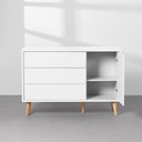 Ver imagem 6 de Kit Quarto Infantil Theo com Pés Retrô Natural - Berço + Cômoda 3 Gavetas e 1 Porta - Branco Fosco a