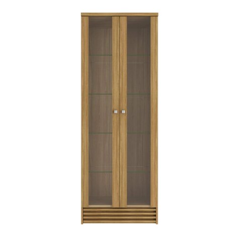Cristaleira Amêndoa com 2 Portas e Prateleira em Vidro Cr6002 Tecnomobili