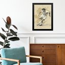 Ver imagem 1 de Quadro Arte Minimalista Jogador de Futebol 24x18cm - com Vidro:moldura Preta