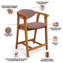 Ver imagem 4 de Kit 05 Banquetas Baixa para Cozinha Sala Jantar Bancada Cecília L02 Suede Rosê - Lyam Decor