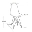 Ver imagem 2 de Mesa Industrial Jantar Redonda Preta 110Cm Base V Com 4 Cadeiras Eames Pretas Ferro Branco Preto