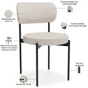 Ver imagem 3 de Cadeira Decorativa Estofada para Sala de Jantar Louvre L02 Linho Cru - Lyam Decor