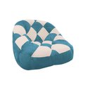 Ver imagem 1 de Poltrona Paloma Escritório Sala Pé Plástico Suede Azul Turquesa e Suede Bege - Dominic Decor