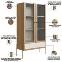 Ver imagem 4 de Cristaleira para Sala de Jantar 2 Portas Industrial Indy A03 Hanover Dourado - Lyam Decor