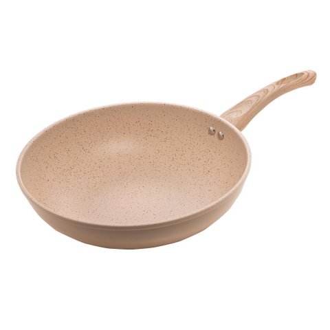 Frigideira Wok Lyor Alumínio Cerâmica Granilite Bege 28cm