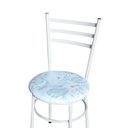 Ver imagem 5 de 2 Cadeiras para Mesa Epoxi Branca Assento Floral:floral Gelo