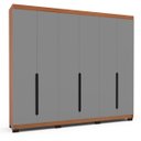 Ver imagem 2 de Roupeiro Casal Madri 6 Portas 4 Gavetas 242x214cm Cinza/Freijó 250702