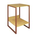 Ver imagem 2 de Mesa Cabeceira Lateral de Cama Industrial Canela Tókio Base Cobre