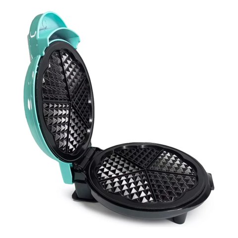 Máquina Waffle 110v Antiaderente 5 Formas Coração 700w:azul