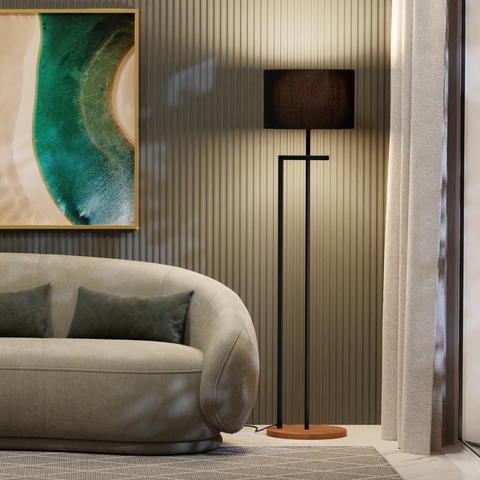Luminária Salone Champanhe Preta Base Fio Aço Soft Embutido