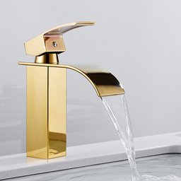 Torneira Banheiro Cascata Monocomando Misturador Baixa Gold Dourada - 9