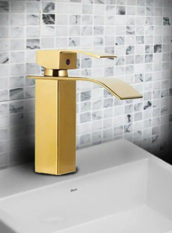Torneira Banheiro Cascata Monocomando Misturador Baixa Gold Dourada - 2