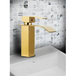 Torneira Banheiro Cascata Monocomando Misturador Baixa Gold Dourada - 7