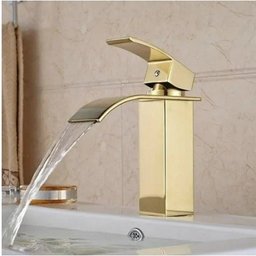 Torneira Banheiro Cascata Monocomando Misturador Baixa Gold Dourada - 10