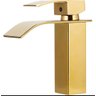 Torneira Banheiro Cascata Monocomando Misturador Baixa Gold Dourada - 1