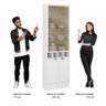 Cristaleira 2 Portas Vidro Bella Branco Mdf 70cm Carraro - 6