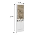 Ver imagem 3 de Cristaleira 2 Portas Vidro Bella Branco Mdf 70cm Carraro